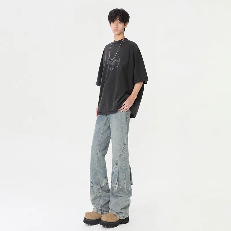 SONGS ALONG Jeans Unisex Vintage-5