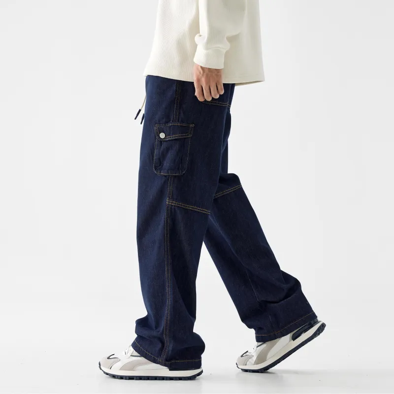 SONGS ALONG Jeans Unisex Azure Blue-3
