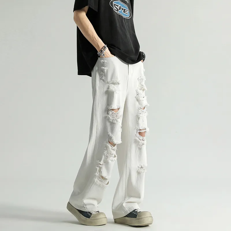 SONGS ALONG Jeans Unisex White-3
