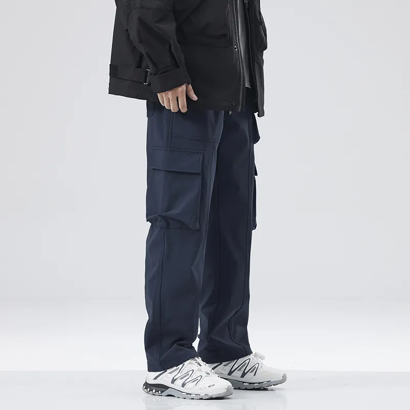 SONGS ALONG Cargo Pants Unisex Dark Blue-4