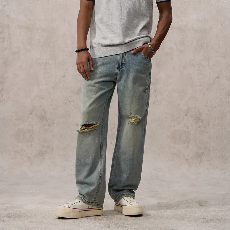SONGS ALONG Jeans Unisex Light Blue-5