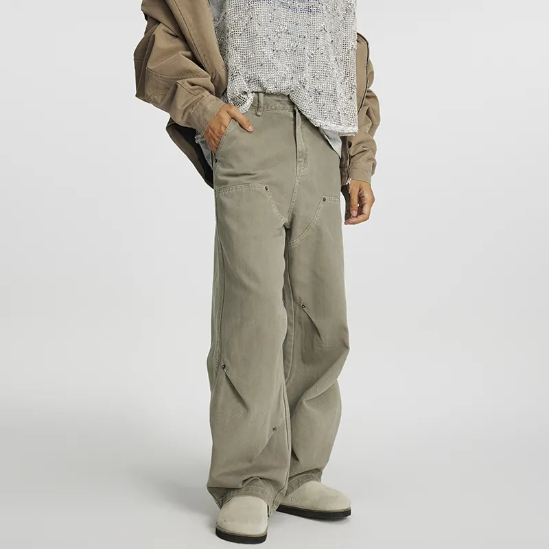 SONGS ALONG Cargo Pants Unisex Pea Green-5