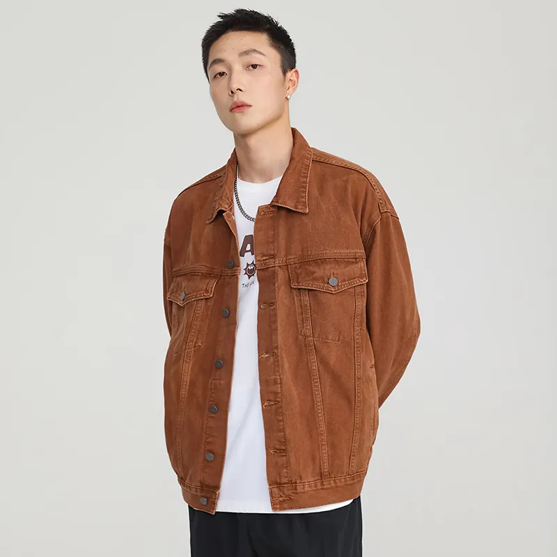SONGS ALONG Denim Jacket Unisex Coffee-1