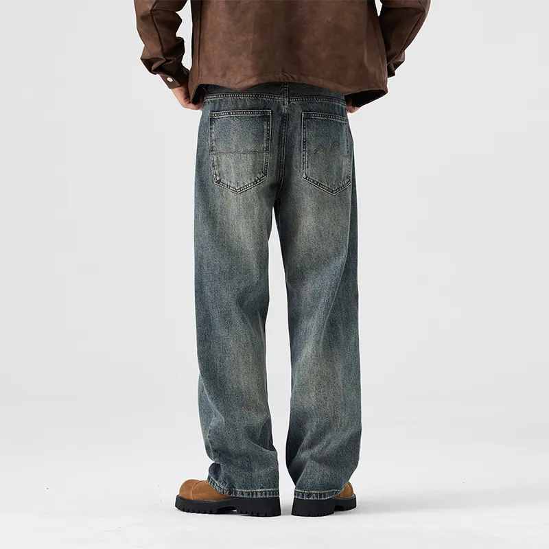 SONGS ALONG Jeans Unisex Vintage Blue-5