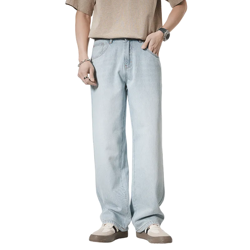 SONGS ALONG Jeans Unisex Light Blue-5