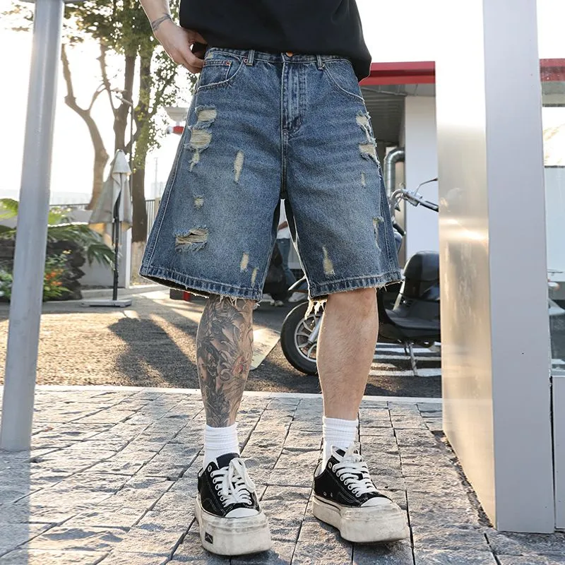 SONGS ALONG Denim Shorts Unisex Blue-3