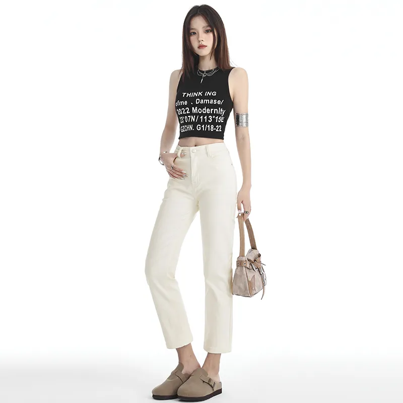 SONGS ALONG Jeans Women's Apricot-2