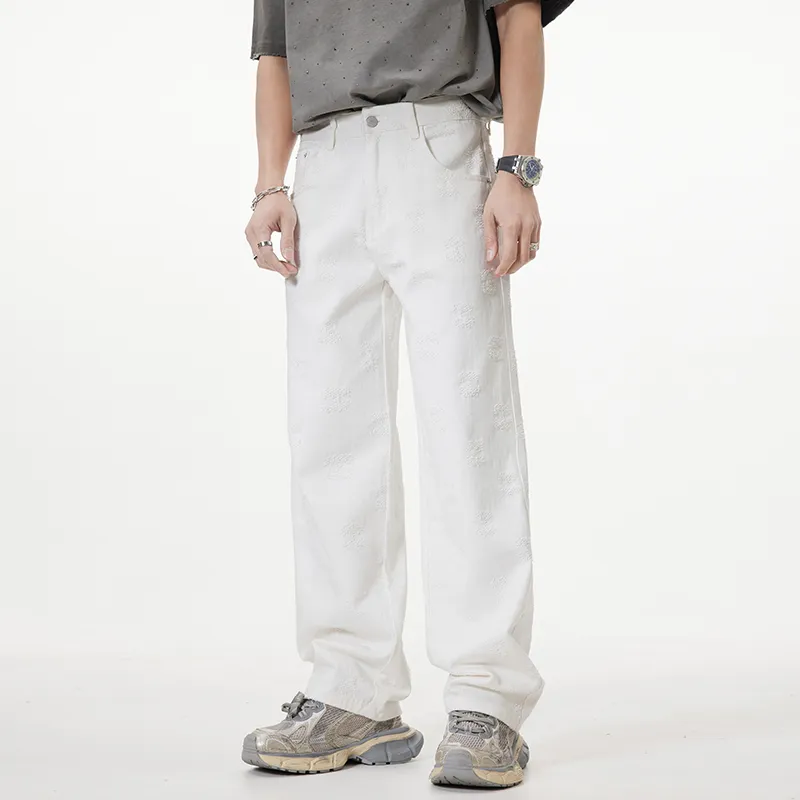 SONGS ALONG Jeans Unisex White-3