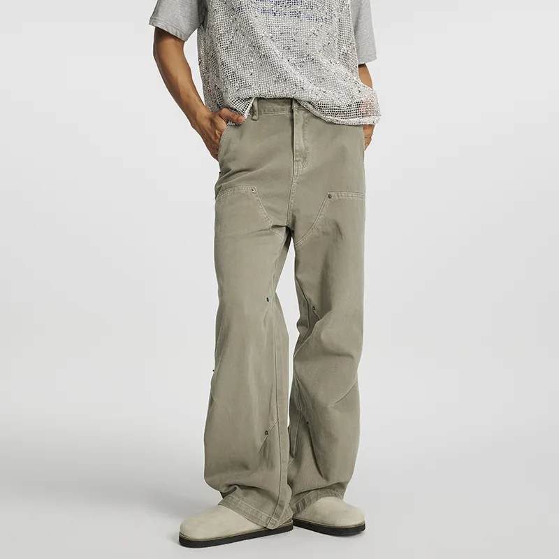 SONGS ALONG Cargo Pants Unisex Pea Green-3