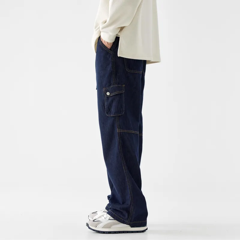 SONGS ALONG Jeans Unisex Azure Blue-4