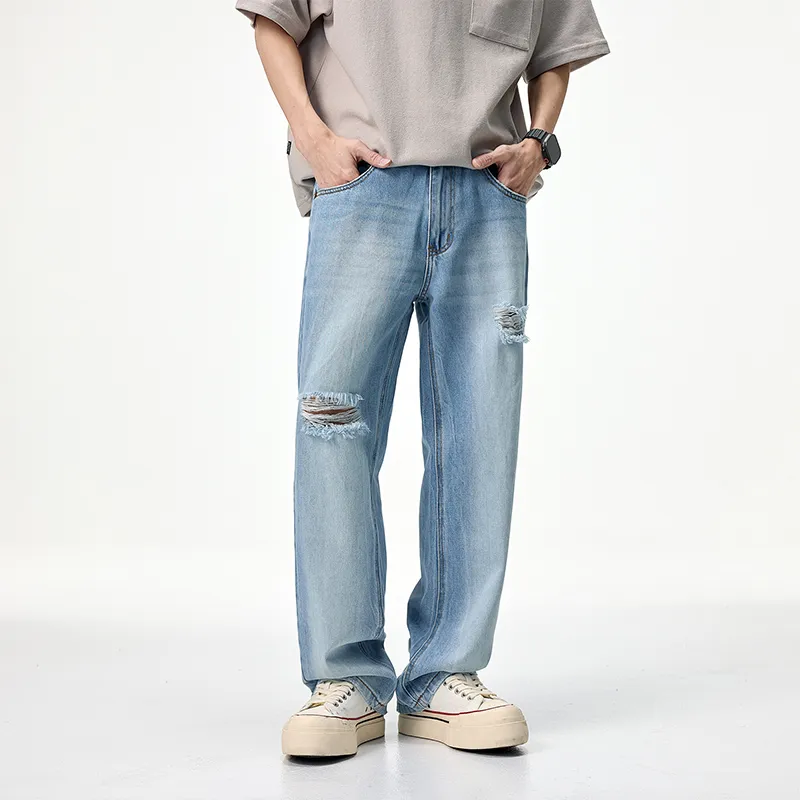 SONGS ALONG Jeans Unisex Colorful Blue-2