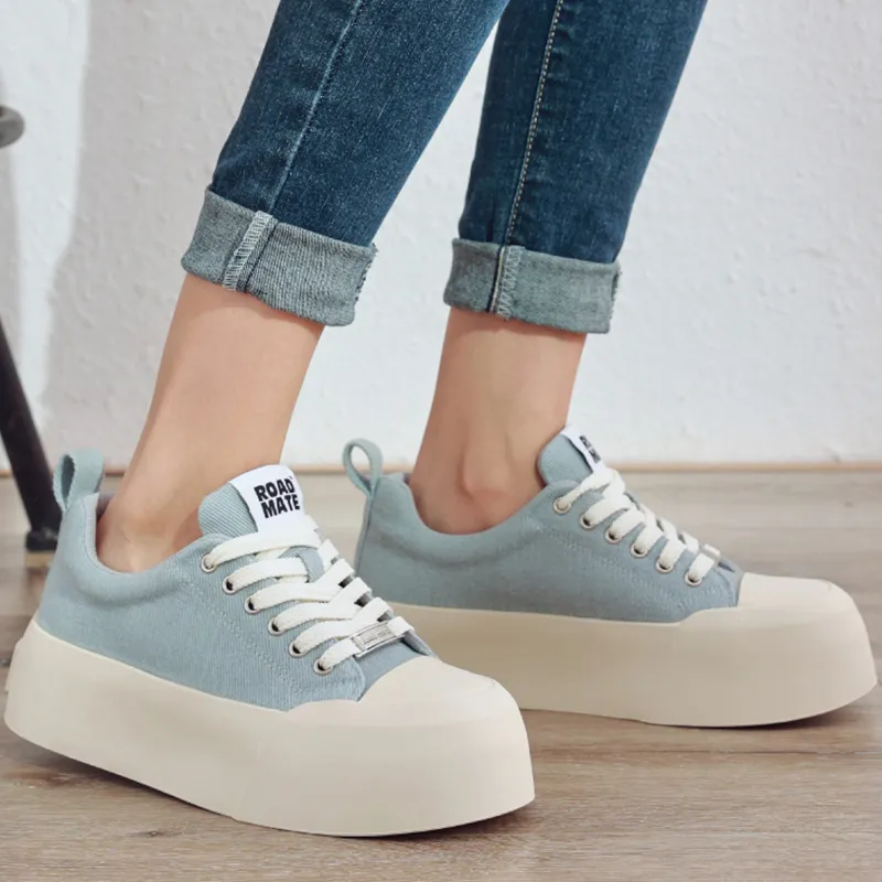 Road Mate Slip-Resistant Lightweight Breathable Skateboard Shoes Women's Sky Blue-5