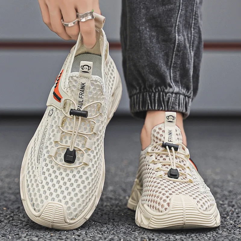 PAUL FRANK Students Sports Mesh Shoes Abrasion Resistant Lightweight Slip Resistant Low Top Casual Shoes Men's-5