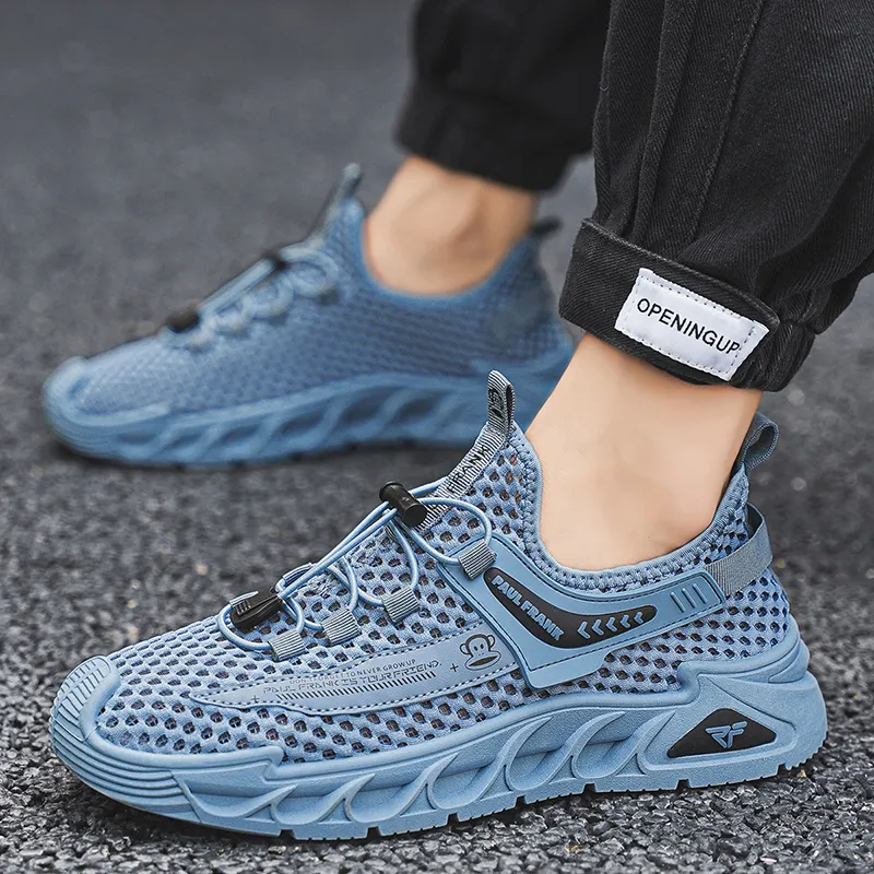PAUL FRANK Students Sports Mesh Shoes Abrasion Resistant Lightweight Slip Resistant Low Top Casual Shoes Men's-23