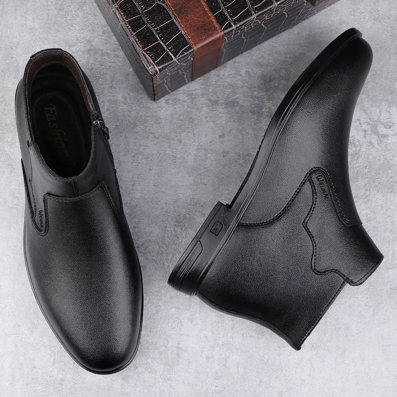 Wen Nai Ankle Boots Men's Black-3