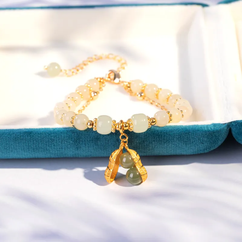Schloney Hetian Jade Bracelets Pale Greenish White Jade Women's-1