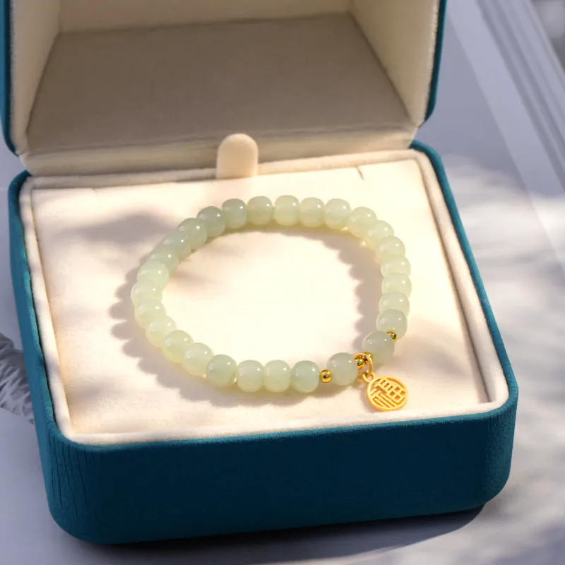 Schloney Hetian Jade Bracelets Pale Greenish White Jade Women's-1