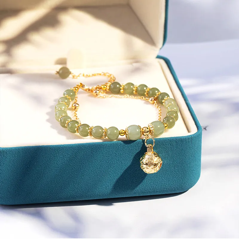 Schloney Hetian Jade Bracelets Pale Greenish White Jade Women's-4