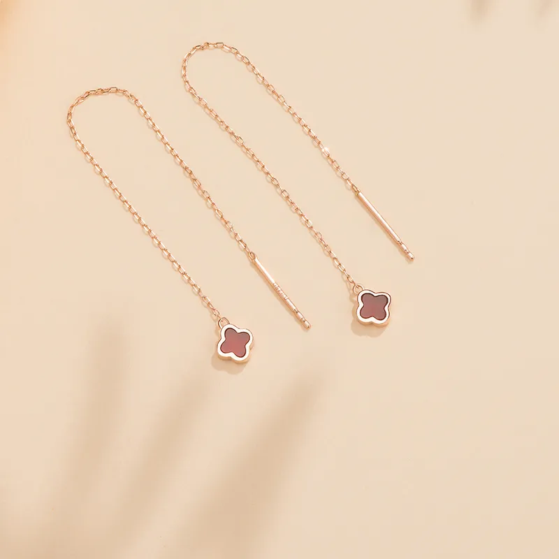 Schloney 18K Gold Drop Earrings Women's-5