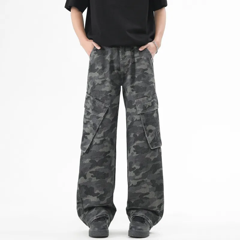 7 SEVFUN Casual Pants Unisex Camouflage Gray-1