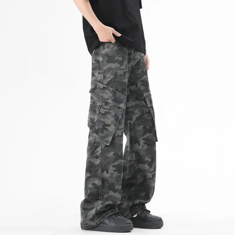 7 SEVFUN Casual Pants Unisex Camouflage Gray-2