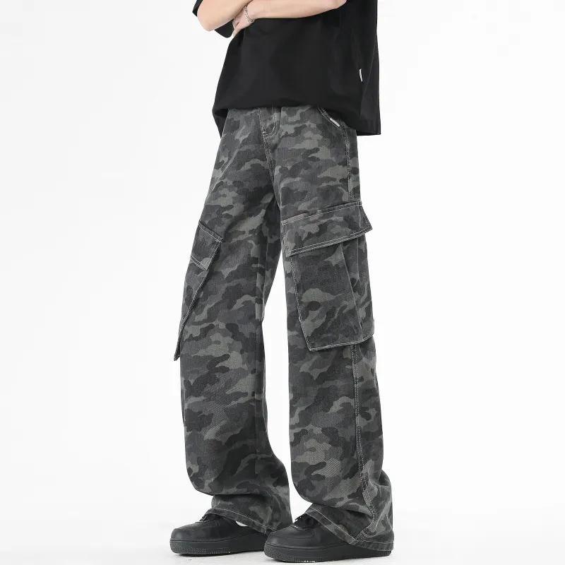 7 SEVFUN Casual Pants Unisex Camouflage Gray-3