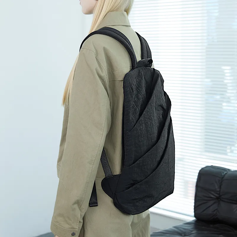 STAR TOWN Fabric Backpack Regular Unisex Smoky Ink Black-4