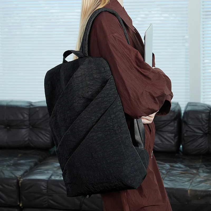 STAR TOWN Fabric Backpack Regular Unisex Smoky Ink Black-3