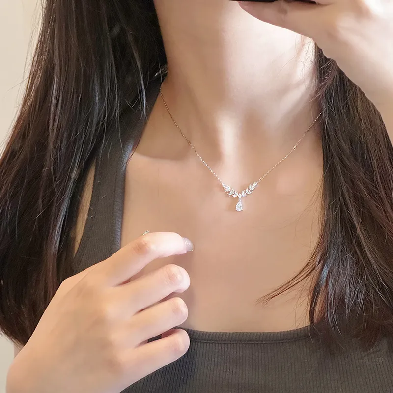 KADER 925 Sterling Silver With Zircon Necklaces Women's Silver-2