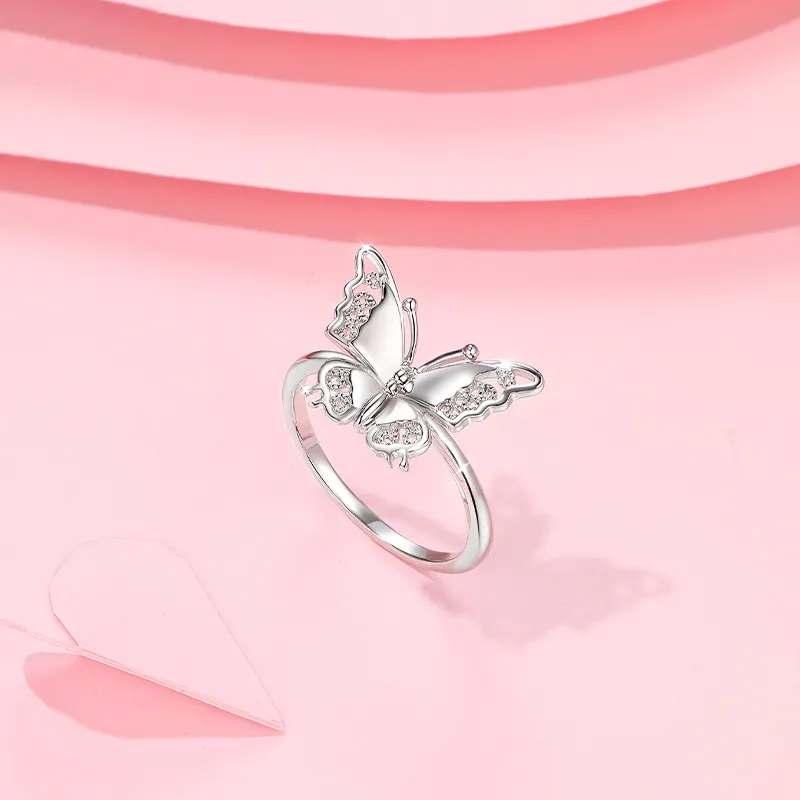 KADER 925 Sterling Silver Rings Women's Silver Girl Friend Good Luck Box-2