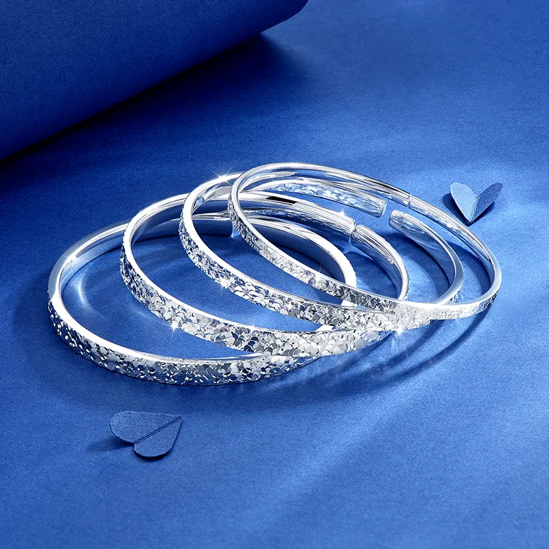 KADER 999 Fine Silver Bangles Women's Silver-5