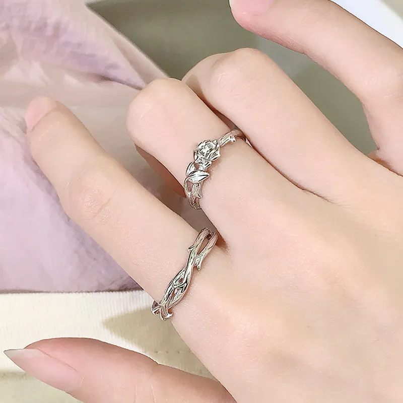 KADER Rose Story Series 999 Fine Silver Rings Unisex-7