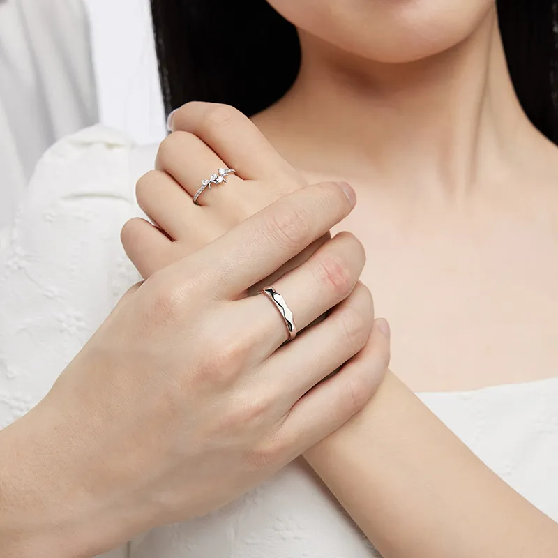 KADER 925 Sterling Silver Rings Unisex Silver-white Gift Box-3