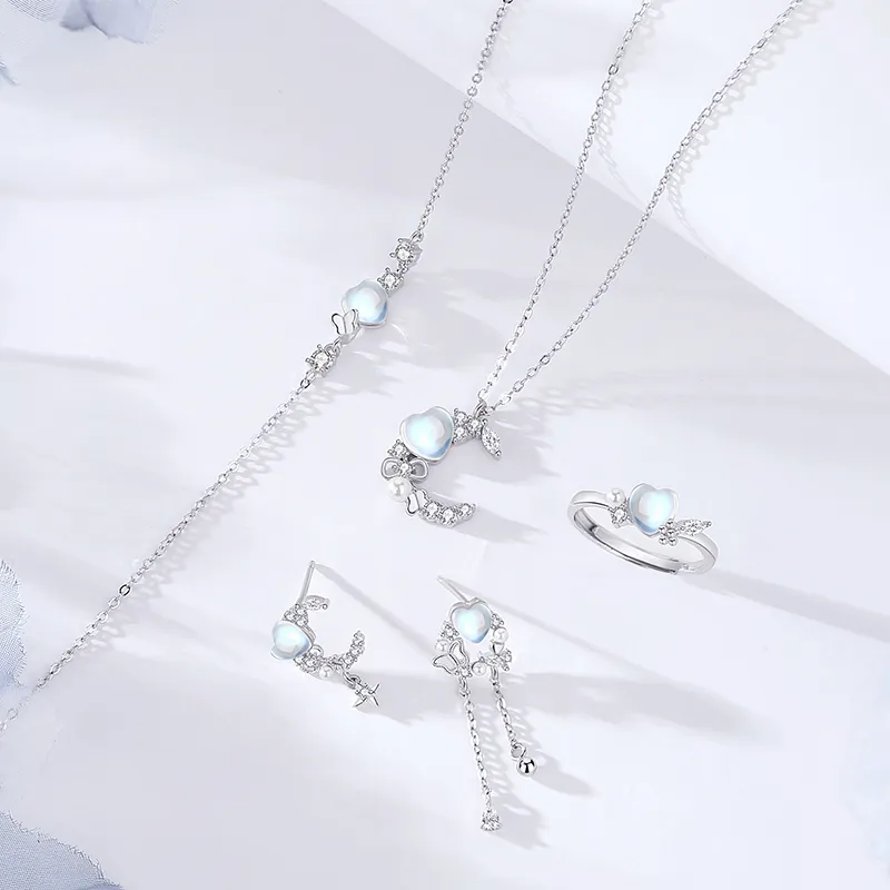 KADER Dreamy Heart Moon Series 925 Sterling Silver Bracelets Women's Silver-6