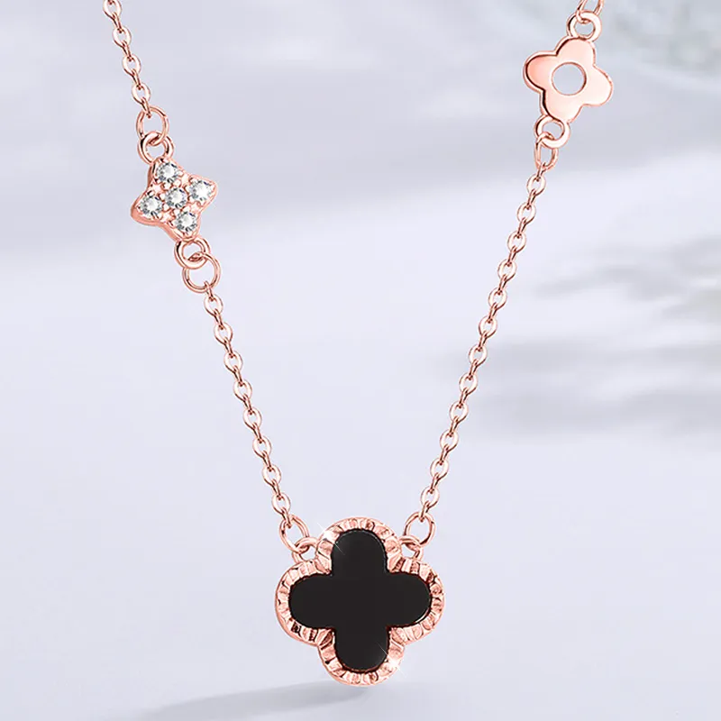 KADER Lucky Four Leaf Clover Series Agate Necklaces Women's-2