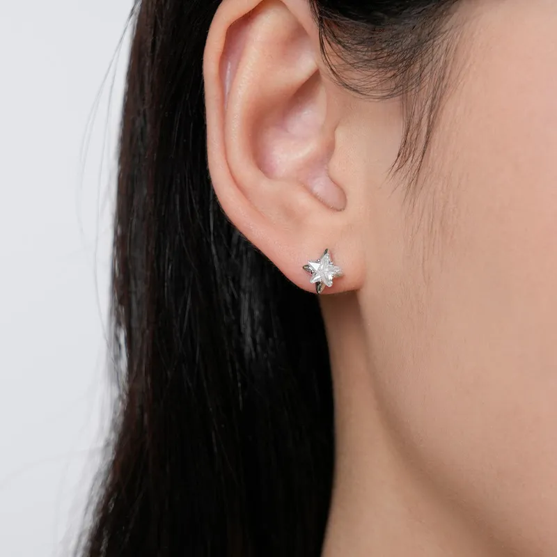 KADER 925 Sterling Silver Stud Earrings Women's Silver-4