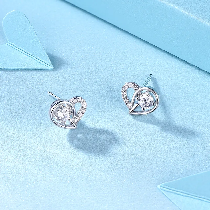 KADER S925 Silver Stud Earrings Women's Silver-2