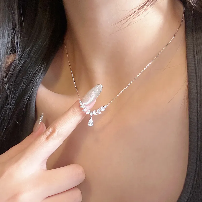 KADER 925 Sterling Silver With Zircon Necklaces Women's Silver-3
