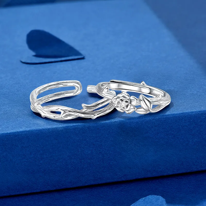 KADER Rose Story Series 999 Fine Silver Rings Unisex-6