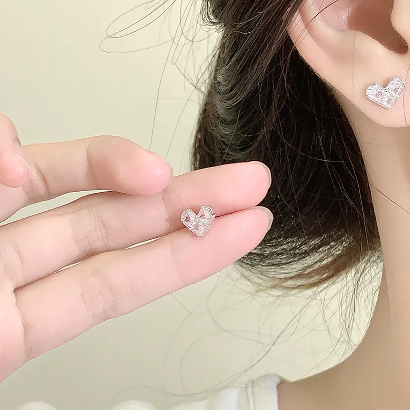KADER 925 Sterling Silver Stud Earrings Women's Silver Girl Birthday Confession Commemoration Gift-1
