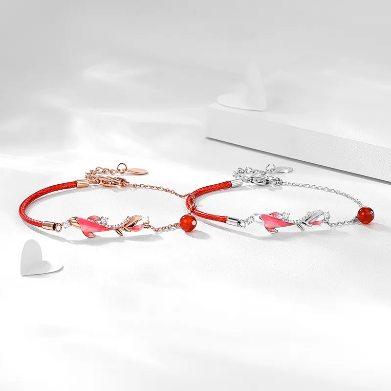 KADER 925 Sterling Silver Bracelets Women's Red, Success Box-7