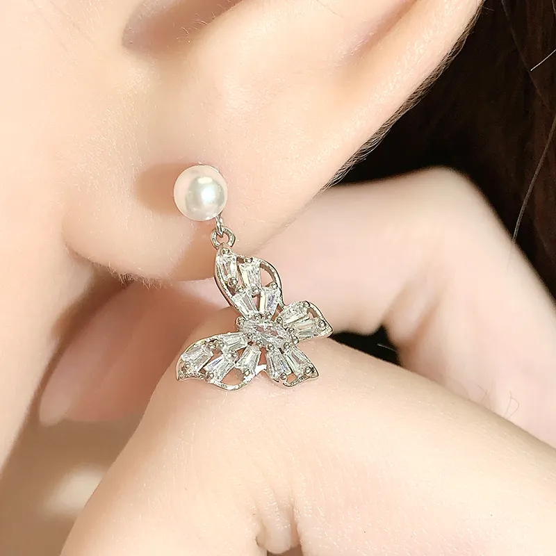 KADER Shimmering Butterfly Dance Series 925 Sterling Silver Earrings Women's Silver Box-3