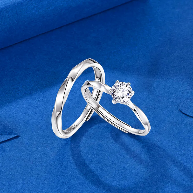 KADER 925 Sterling Silver Rings Unisex Silver White-5