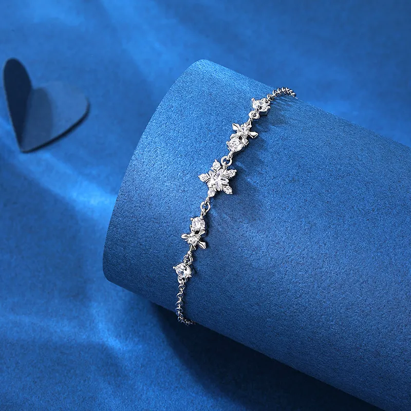 KADER Floral Collection Velvet Flower Collection 925 Sterling Silver Bracelets Women's Silver Box-4