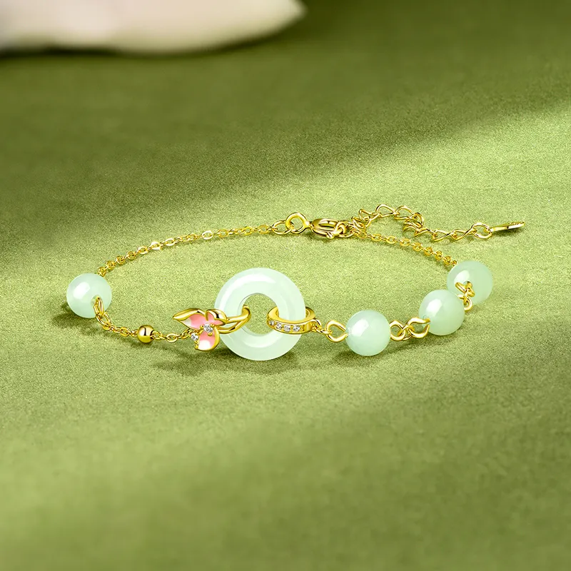 KADER Peace And Joy Series Hetian Jade Bracelets Pale Greenish White Jade Women's-2