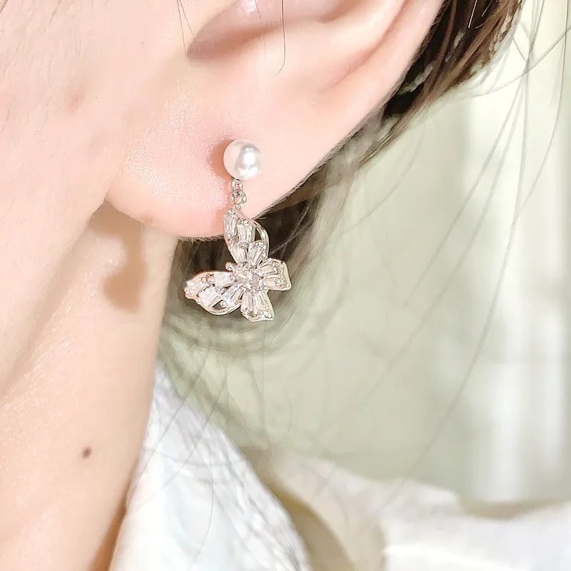 KADER Shimmering Butterfly Dance Series 925 Sterling Silver Earrings Women's Silver Box-1