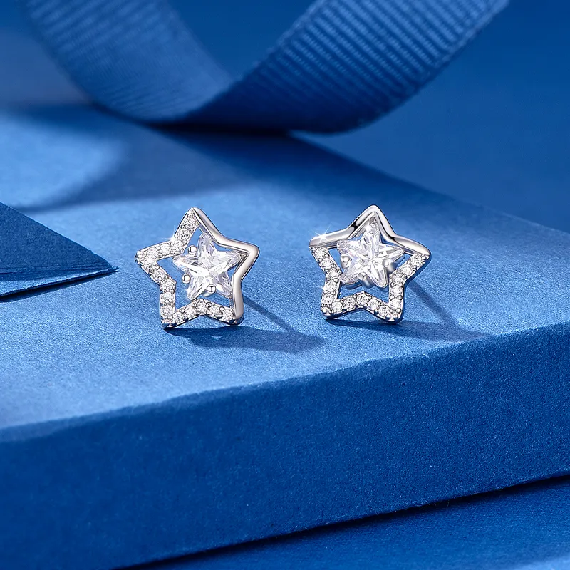 KADER 925 Sterling Silver Stud Earrings Women's Silver-2