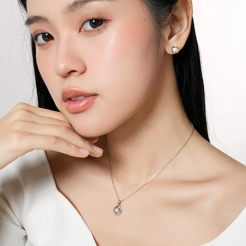 KADER S925/S999/18K Gold Necklaces Women's Silver White, Box Good Luck For Mother-16