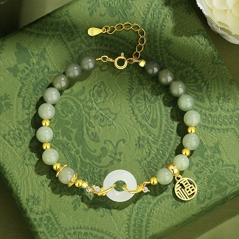 KADER Hetian Jade Bracelets Pale Greenish White Jade Women's-3