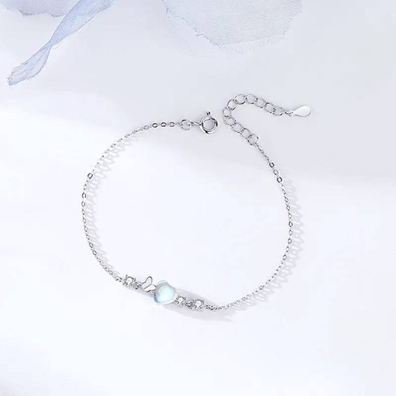 KADER Dreamy Heart Moon Series 925 Sterling Silver Bracelets Women's Silver-4
